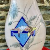 Rare opaline vase from baccarat crystal factory decor art deco art nouveau