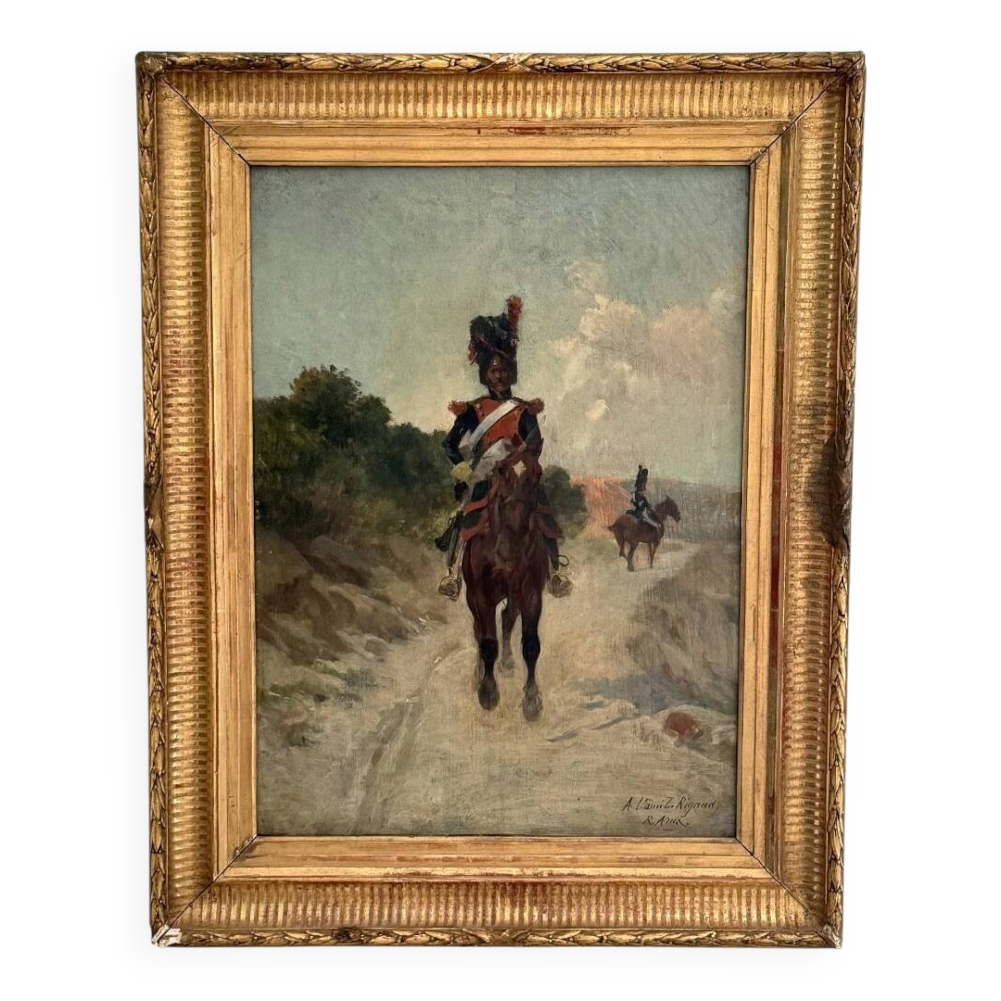 Raoul Arus (1848-1921) – Horse Grenadier – Oil on panel – 19th century