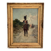 Raoul Arus (1848-1921) – Grenadier à cheval – Huile sur panneau – XIXe