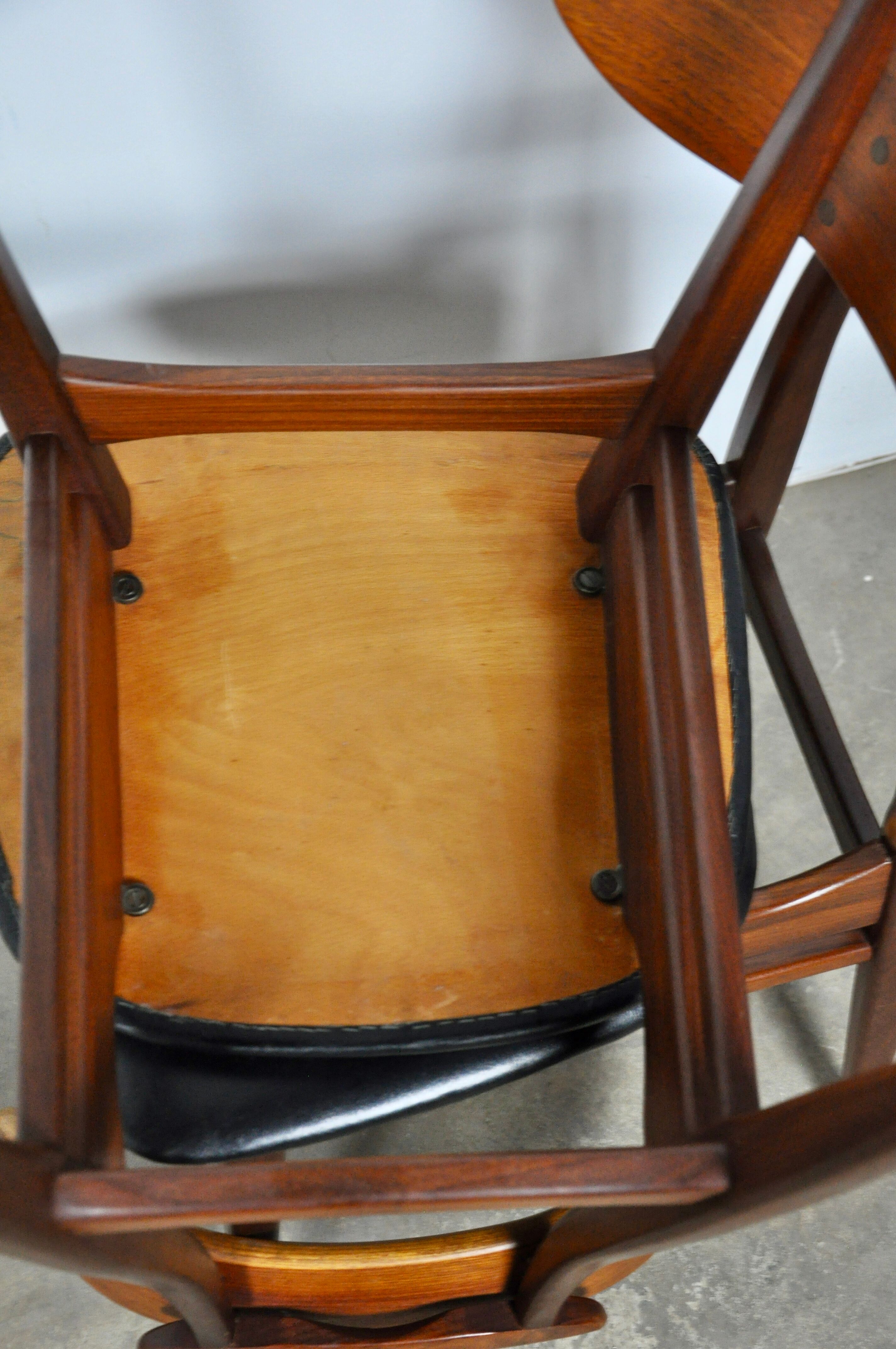 Dining table chairs by Louis van Teeffelen for Webe, 1950s, set of 4