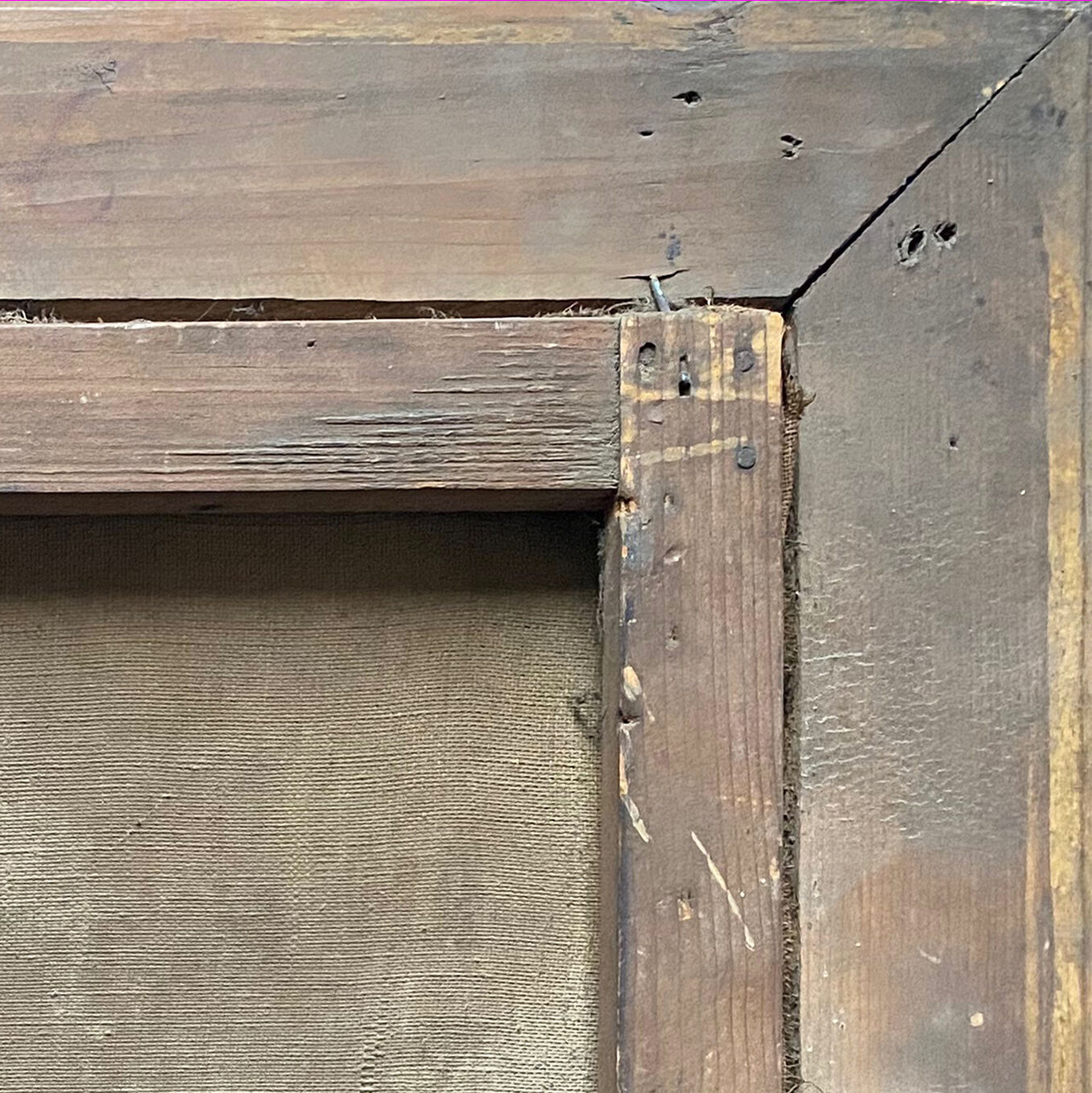 Hst painting "animated landscape at the pond and village" barbizon with nineteenth century frame