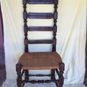 High chair with rush seating