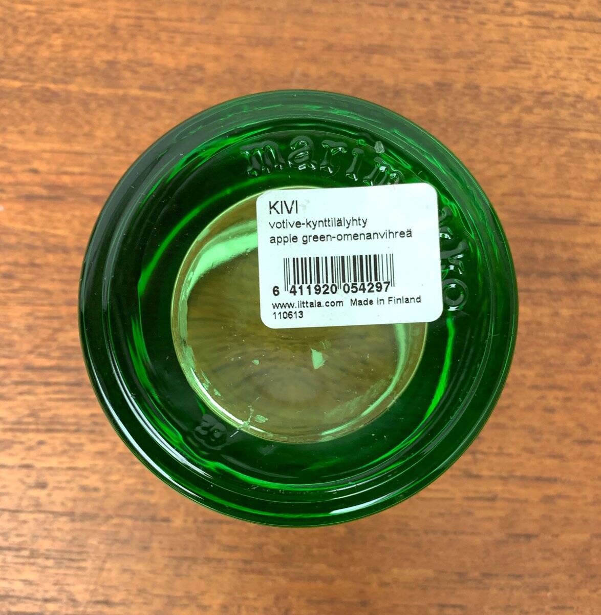 Lime Kivi Votive Candle Holder Marimekko by Heikki Orvola for Iittala, set of 2