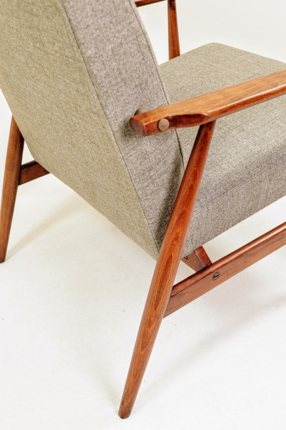 Scandinavian Lounge Chair Grey Soft Upholstery| Refurbished Vintage Ar