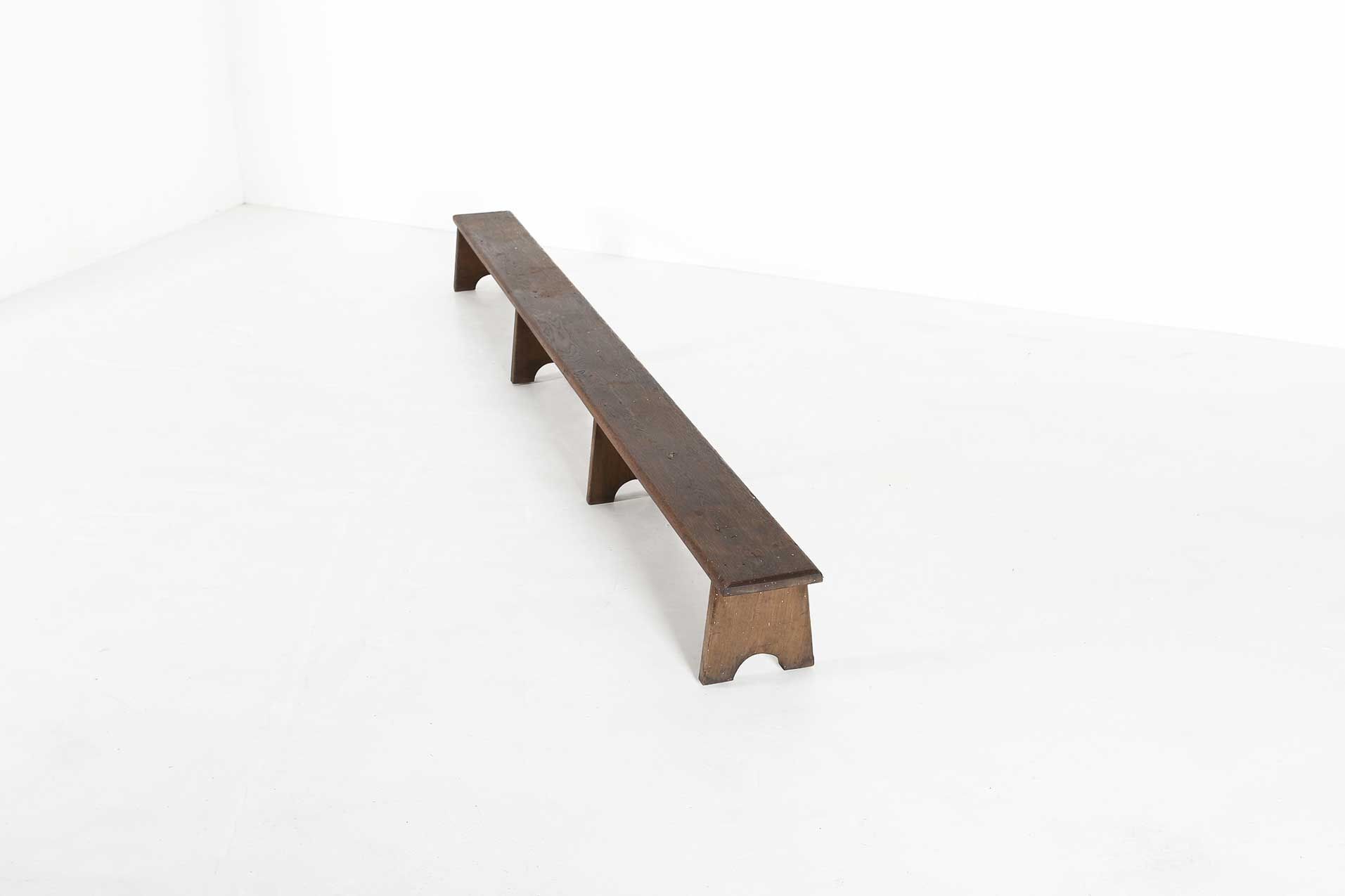 Banc en bois industriel Ca.1920