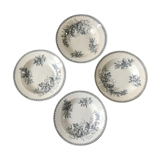 4 hollow plates Terre de Fer Company Ceramics model Thistle made in Holland late nineteenth