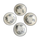 4 assiettes creuses Terre de Fer Société Céramique modèle Chardon made in Holland fin XIXè