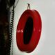 Vintage bright red ceramic mirror 1960
