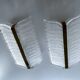 Pair of vintage 70s wall lights, chrome glass