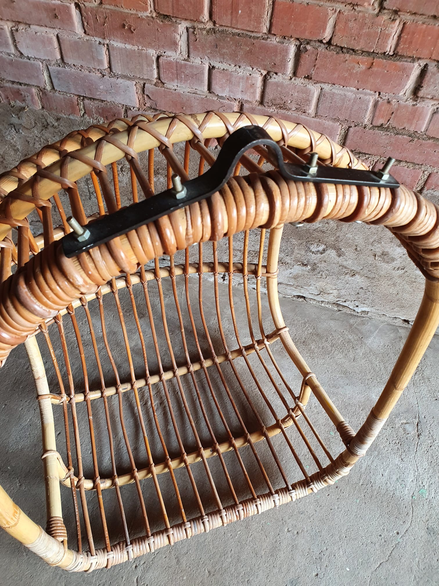 Vintage bamboo hanging chair