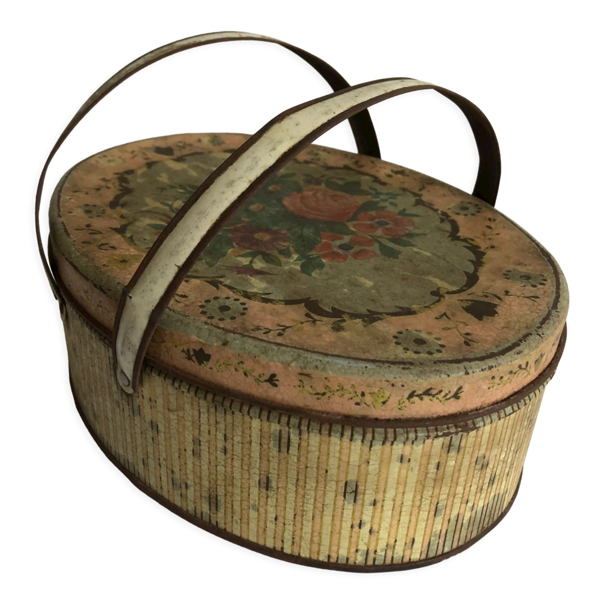 Sewing box, lithographed sheet metal box