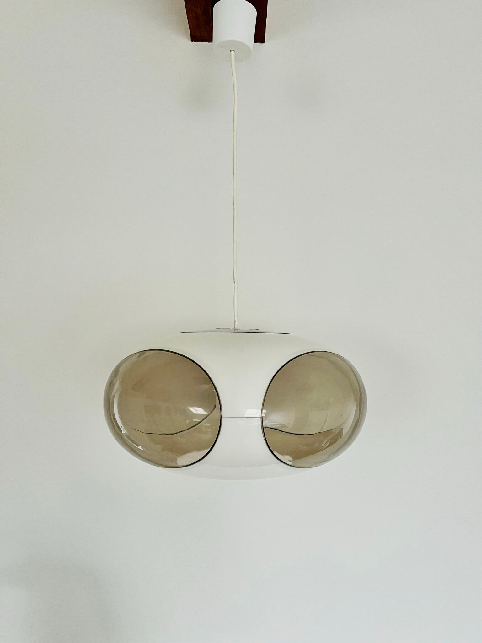 Vintage White Bug Eye - Space Age Pendant - Massive