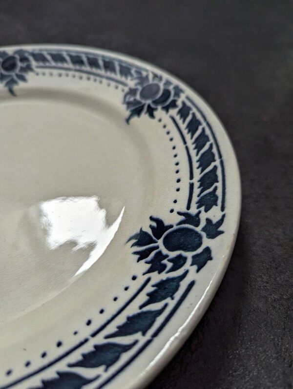 Lot 10 assiettes plates anciennes Badonviller modèle Jeanne