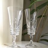 6 Arques crystal champagne flutes