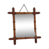 Vintage bamboo mirror of the 50s 50x43cm