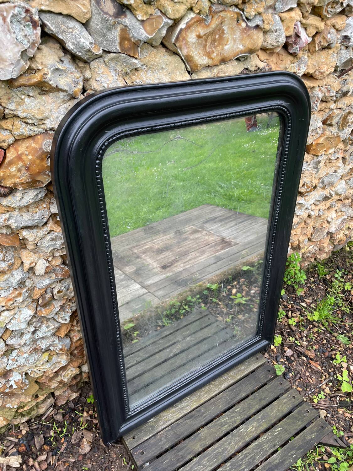 Louis Philippe mirror black stained mirror