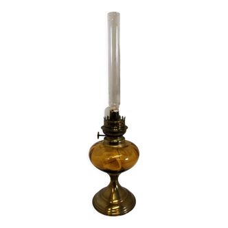 Smoked glass kerosene lamp