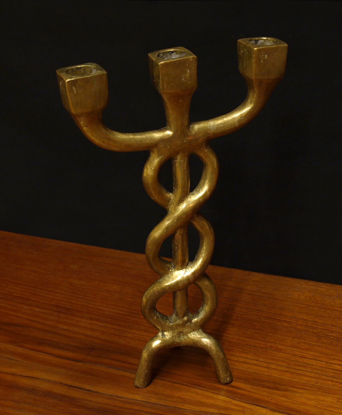 Brutalist bronze chandelier