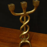 Brutalist bronze chandelier