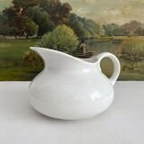 White chubby jug in iron earth Sarreguemines late 19th century