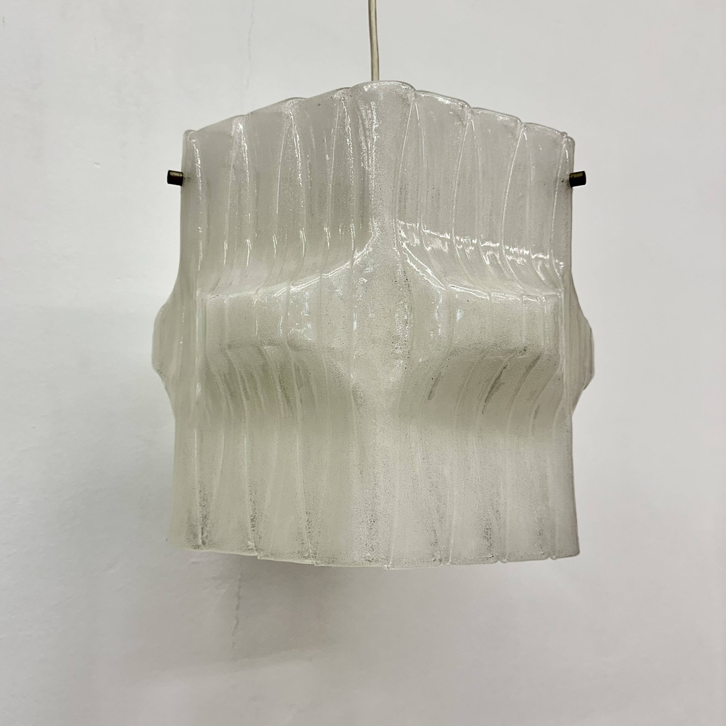 Mid-Century ice lucite pendant lamp , 1970s