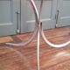 Vintage dining table glass and chrome 1970