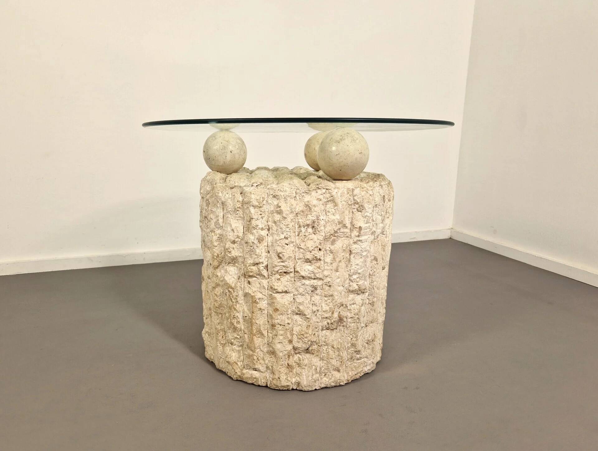 Fossil stone coffee table | Magnussen Ponte | 1980s