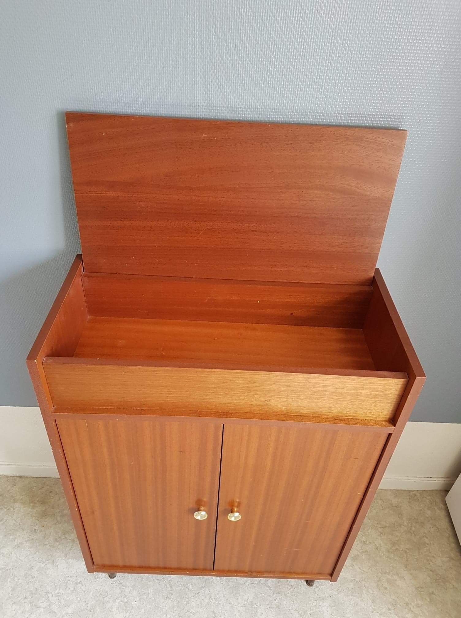 Vintage Shoe cabinet with storage locker on top