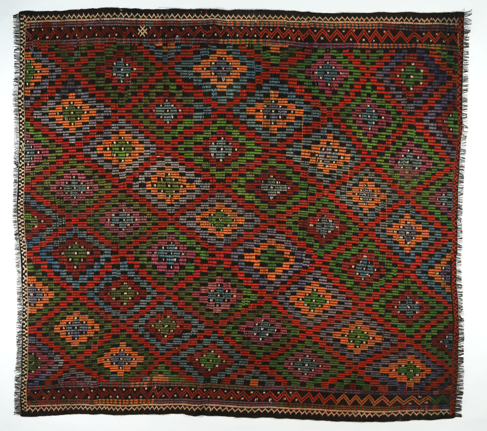 Anatolian handmade kilim rug 258 cm x 238 cm