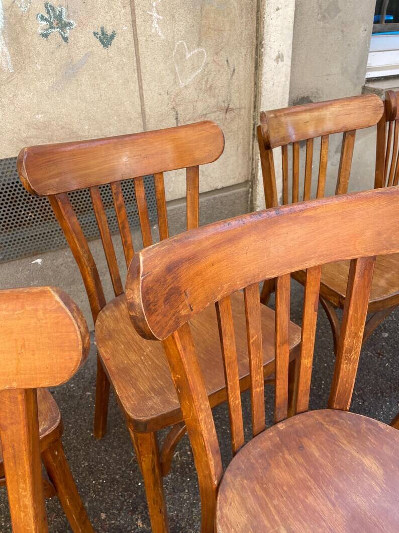 7 chaises bistrot vintage style Thonet Baumann