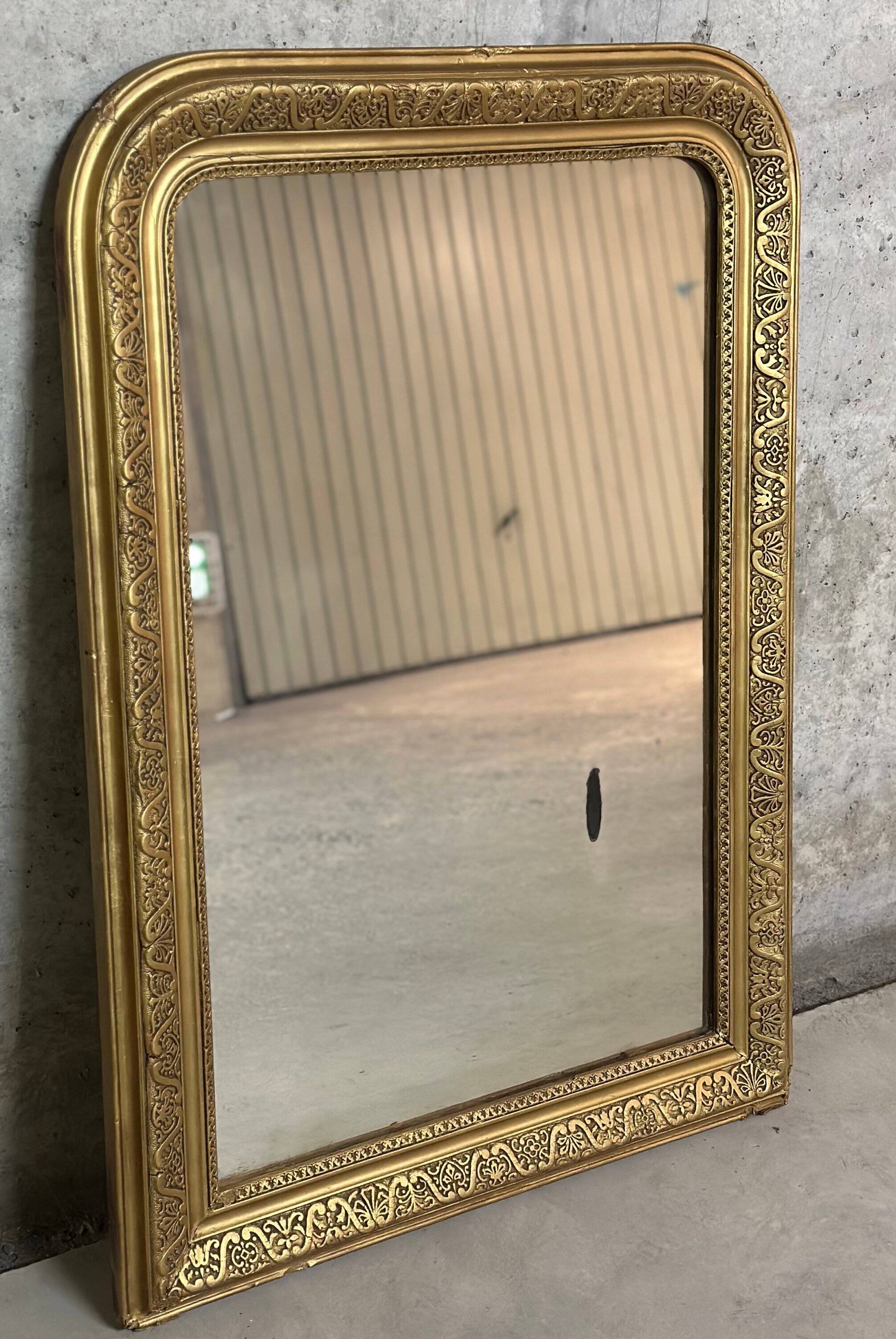 Antique Louis Philippe gilded mirror - 103 x 74 cm