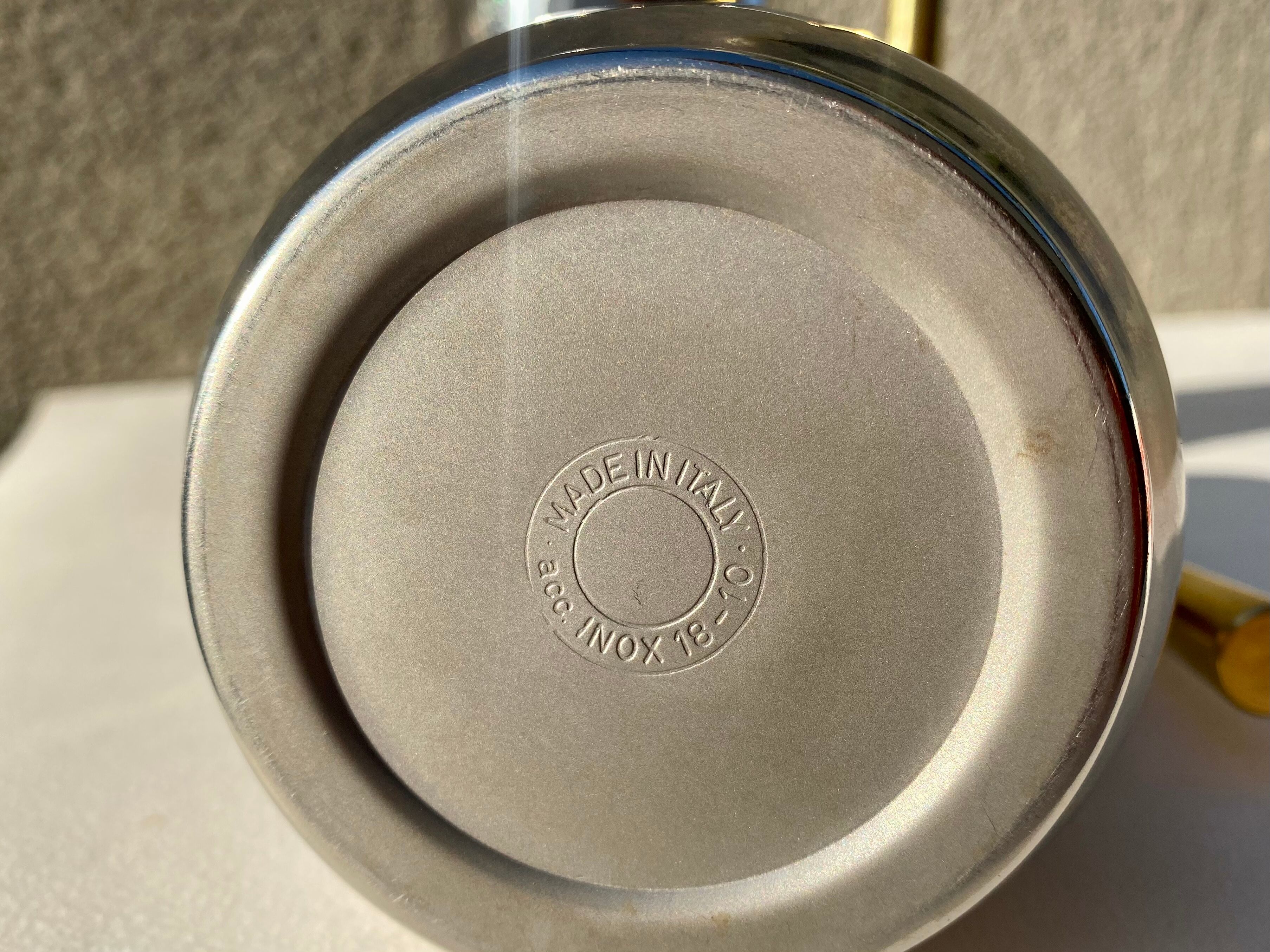 Italian coffee maker kitty oro 3 cups Guido Bergna italy vintage 80 stainless steel and brass