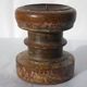 Candle holder round wood old teak patina of origin India