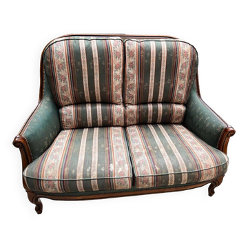 Two-seater banquette sofa in Louis XV style