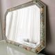 Vintage floral mirror in wood and cut glass, 80s