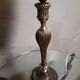 Lampe bronze abat-jour verre jaune opaque 1940 environ ,,57x15