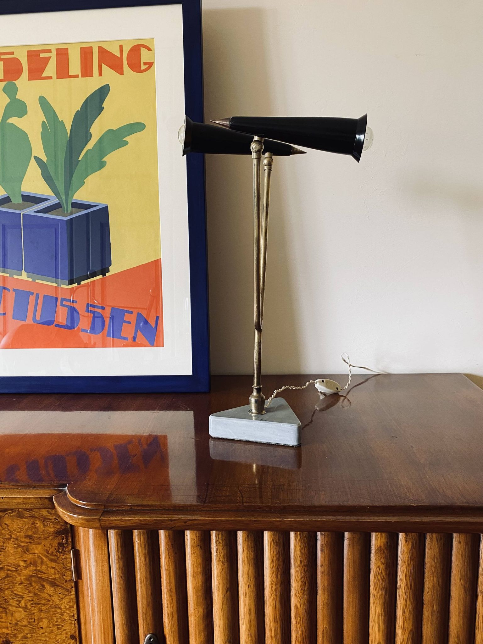 Mid-century double light table lamp, Italy 1960s