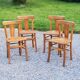 Set of 4 bistro chairs in beech and blond oak from the 50s