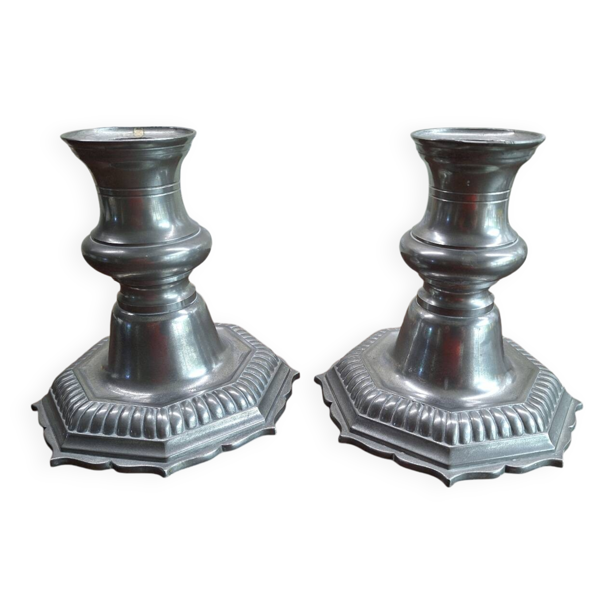 Tin candle holders