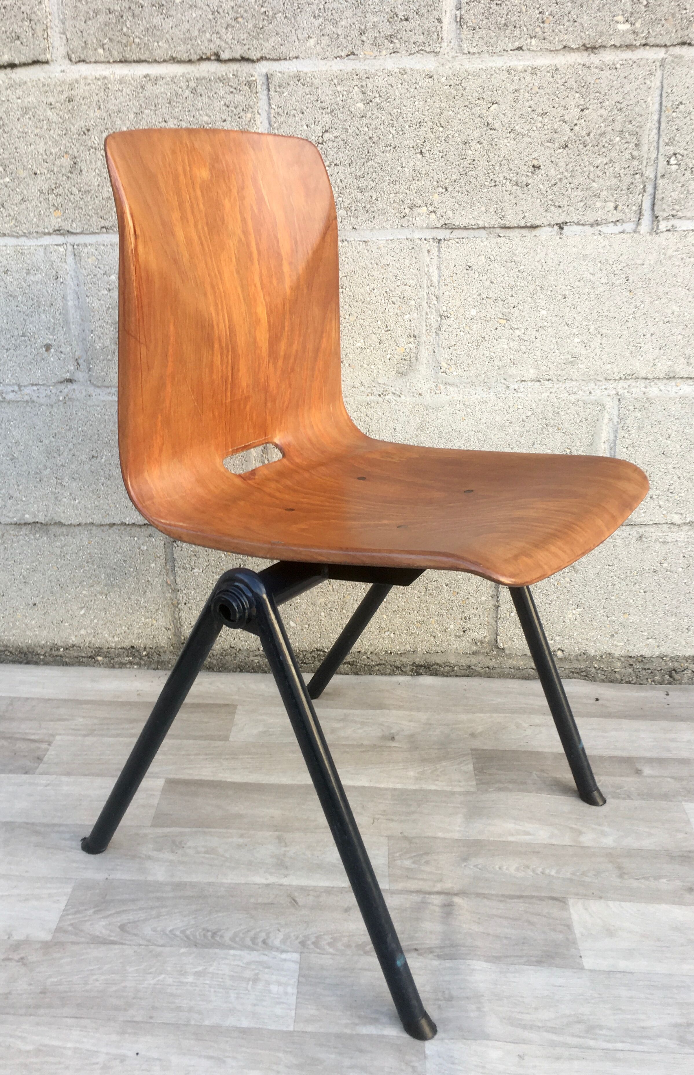 Set of 6 Galvanitas S30 industrial chairs