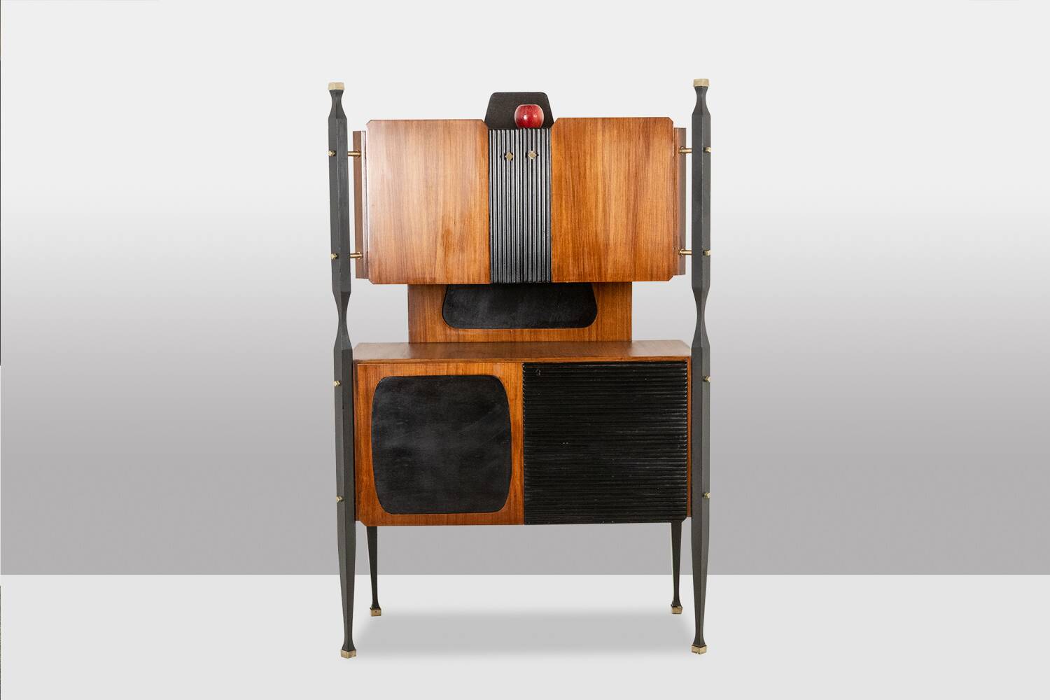 Pair of Italian cabinets in teak veneer. 1960s.