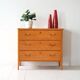 Commode scandinave en bouleau des années 1950