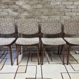 Set of 4 vintage Scandinavian teak chairs from the 1960s.
