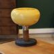 Mid-century vintage lamp — amber glass globe, 1960s