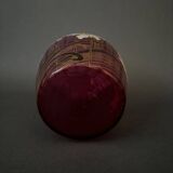 Vase émaillé Legras 1900 verre rose décor de jonquilles