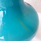 Vase bleu en opaline peinte