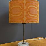 Round table lamp with orange shade 1960s
