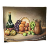 Still life painting in oil on canvas, signed.
