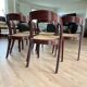 Baumann oval extendable dining room table and 6 Baumann Sled chairs known as gondola