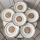 set of 6 flat plates Sarreguemines model "Nomeny" art deco 30s